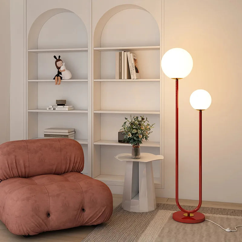 lampadaire simple en métal avec 3 gradations et verre - vue 2 sur 9