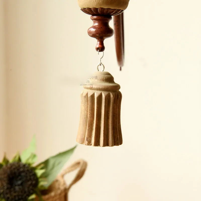 lustre industriel en résine antique avec bougeoirs à led - vue 6 sur 10