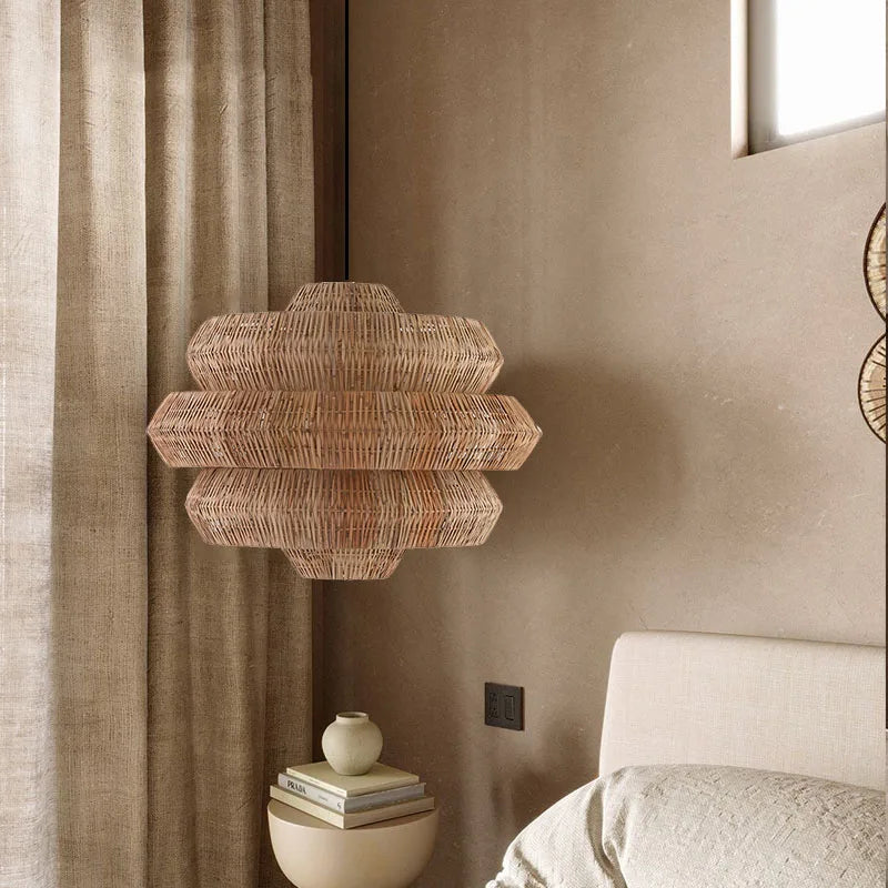 Suspension Bohemian Style Rattan Art en rotin - vue 4 sur 11
