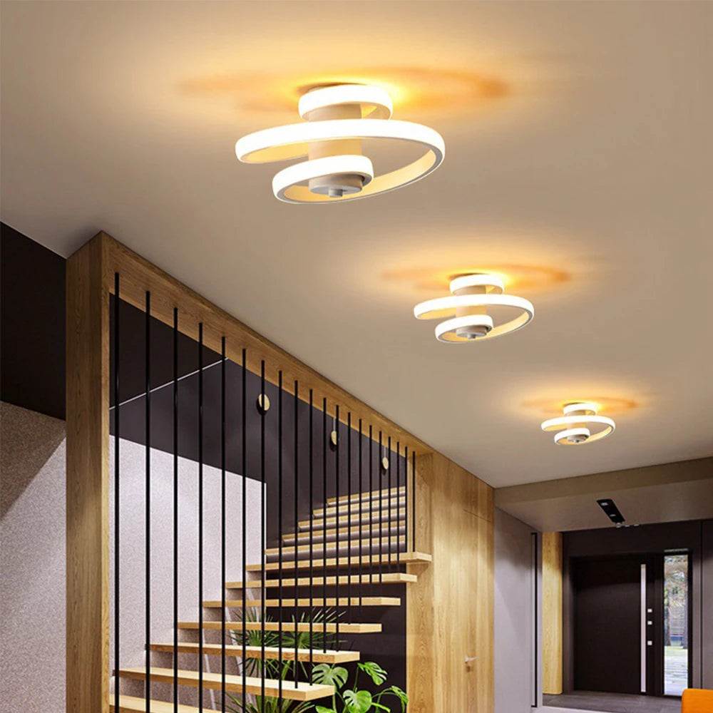 plafonnier led moderne en spirale pour un intérieur minimaliste - vue 6 sur 8