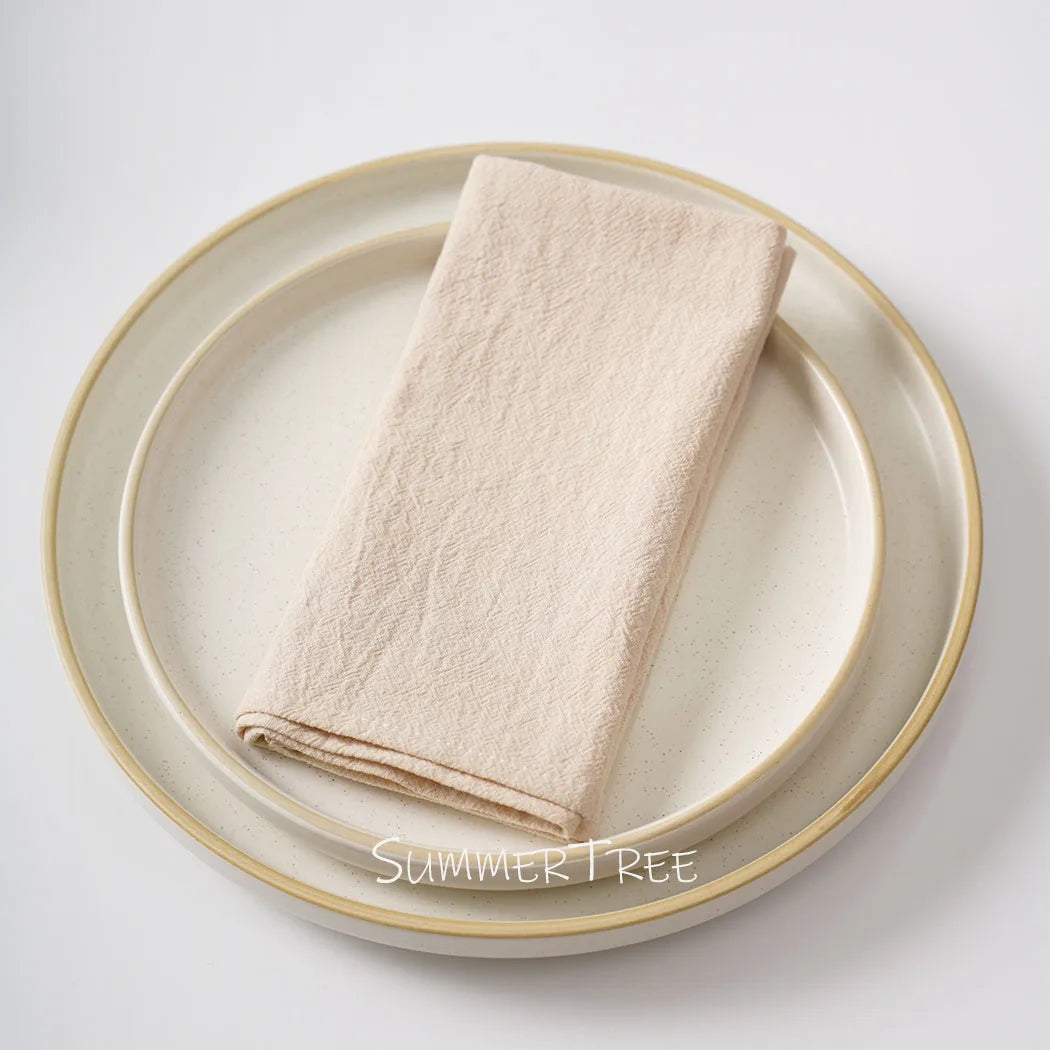 Serviette de table coton lavé lot 12 vintage - vue 5 sur 7