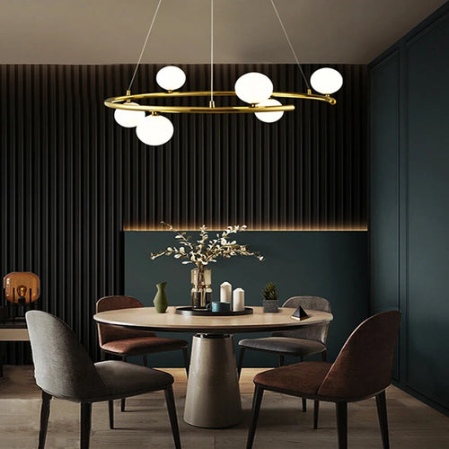 lustre créatif en fer et verre tendance pour décoration intérieure - vue 2 sur 16