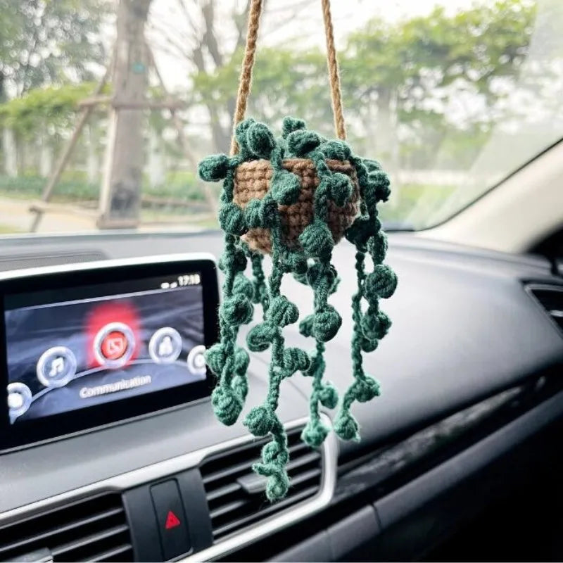 crochet suspendu créatif pour décoration de voiture plante en pot - vue 30 sur 34