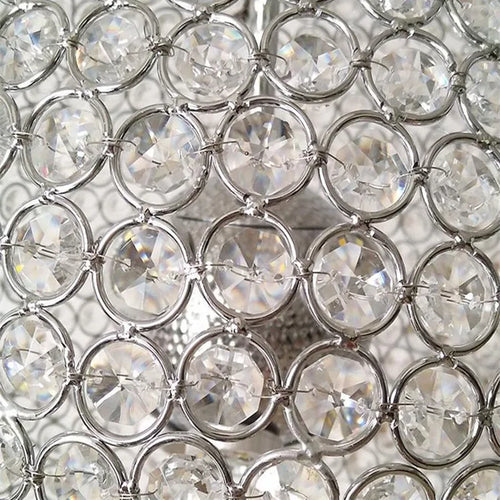 lustre moderne en cristal boule ronde avec éclairage led