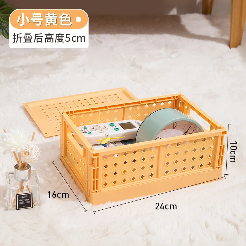 Collapsible Desktop Storage Box, Student Cosmetics Basket, Simplicity, Household, Dormitory, Stationery, Sundry, Small - vue 15 sur 18