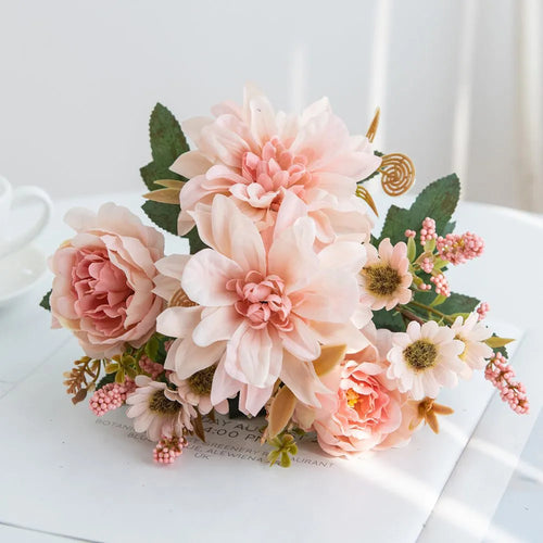 fleur artificielle dahlia rose marguerite pour décoration fête mariage - vue 10 sur 13