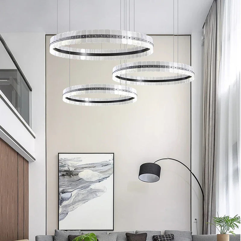Italy Chandelier Acrylic Luxury Pendant Lamp LED Hanging Light  Living Dining Room Bedroom - vue 4 sur 14
