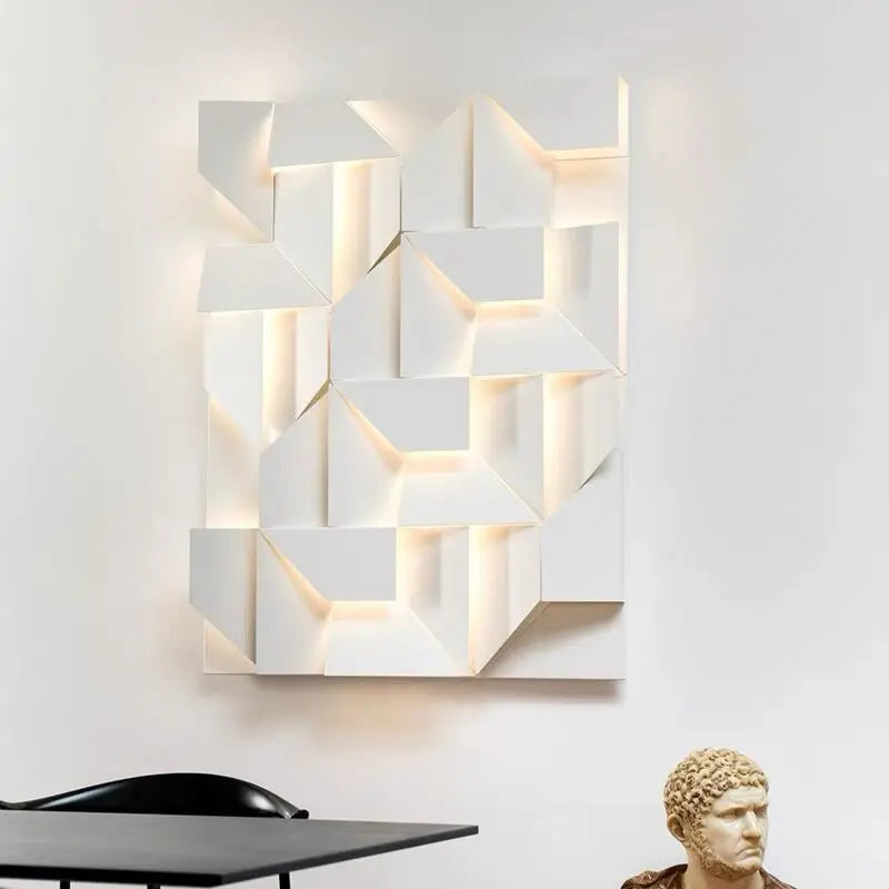 applique murale led ombres éclairage décorations d'allée art - vue 7 sur 13