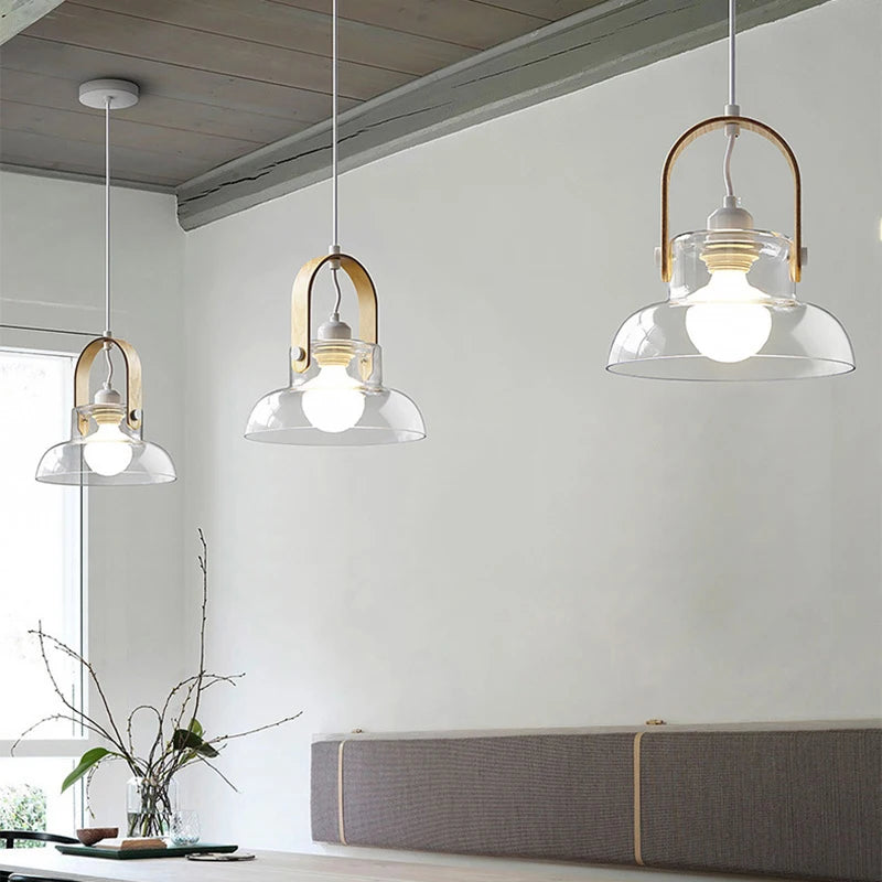 suspension moderne en verre avec fil réglable pour décoration intérieure - vue 4 sur 9