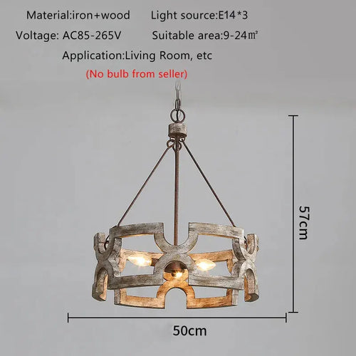 Lustre bois rural créatif salon salle manger couloir magasin boutique restaurant - vue 8 sur 8