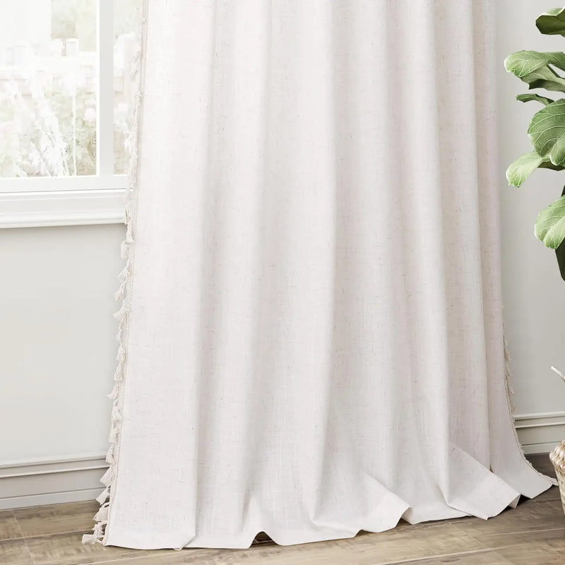 Voilage effet lin extra long sur mesure moderne