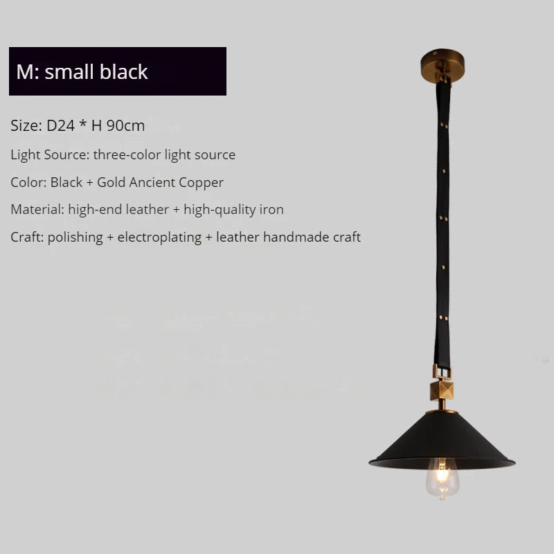 lustre moderne en cuir avec suspension lumière et verre cristal - vue 14 sur 14