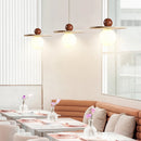 lustre rond en pierre et bois pour diverses utilisations