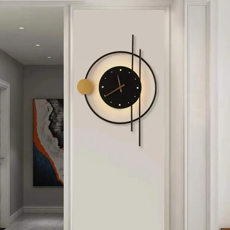 horloge murale led en fer acrylique design nordique élégant - vue 4 sur 8