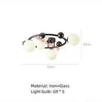 suspension nordique en métal et verre décorative avec fil réglable