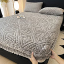 Plush Mattress Cover For Bed,stretch Soft Material Fitted Sheet, Keep Warm,dust Protector,machine Washable 90X200,180X200