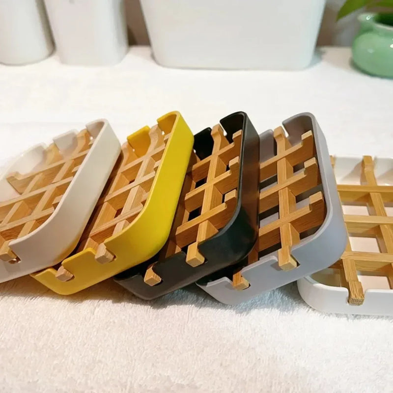 boîte à savon en bambou écologique avec support en bois