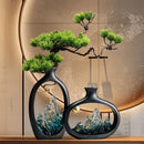 New Chinese welcome pine vase ornament, living room entrance TV cabinet, Bogu rack ornament, office housewarming gift