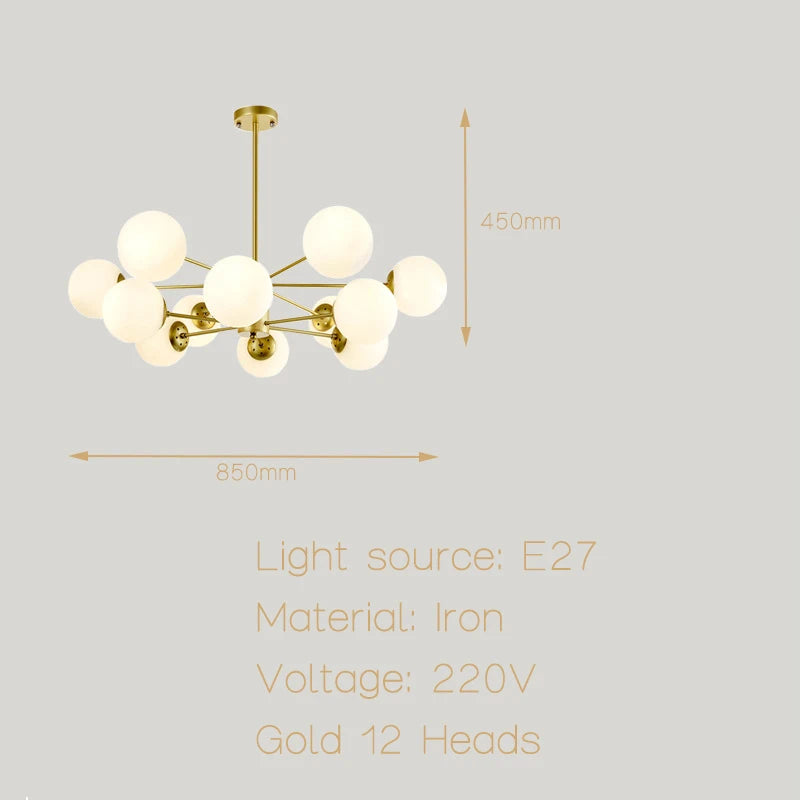 Moderne Simple suspension LED lumière fer lustre chambre salon salle à manger éclairage à la maison noir/or E27 220V plafonnier - vue 16 sur 20