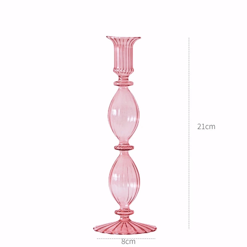 bougeoir en verre conique pour table de mariage et décoration nordique - vue 20 sur 28