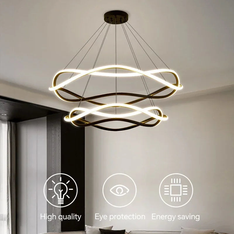 suspension LED design moderne idéale pour décoration intérieure - vue 6 sur 12