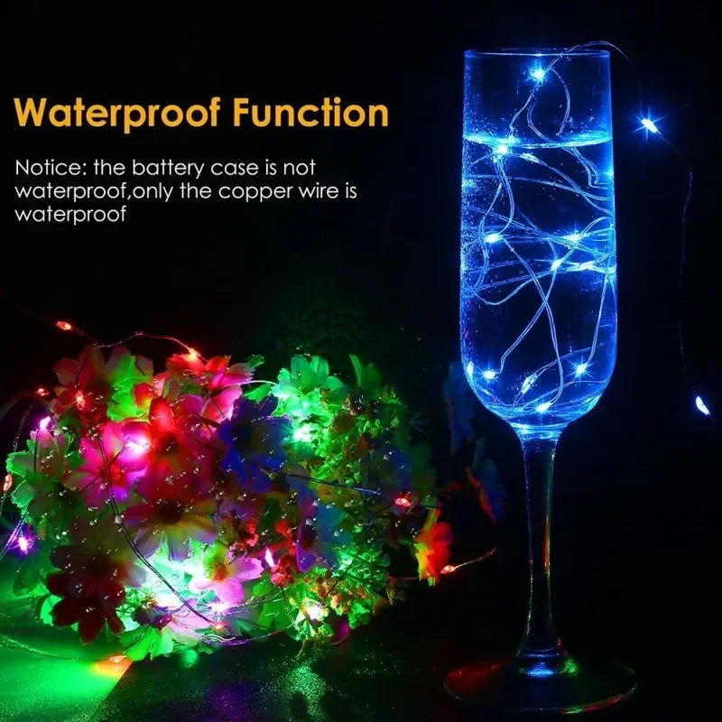 guirlande lumineuse led en fil de cuivre pour décoration festive - vue 4 sur 14