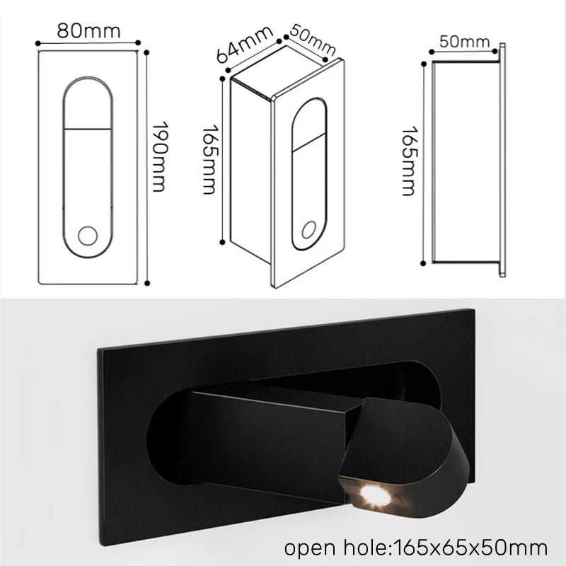 applique murale led nordique angle réglable pliable luminaire mural - vue 4 sur 17