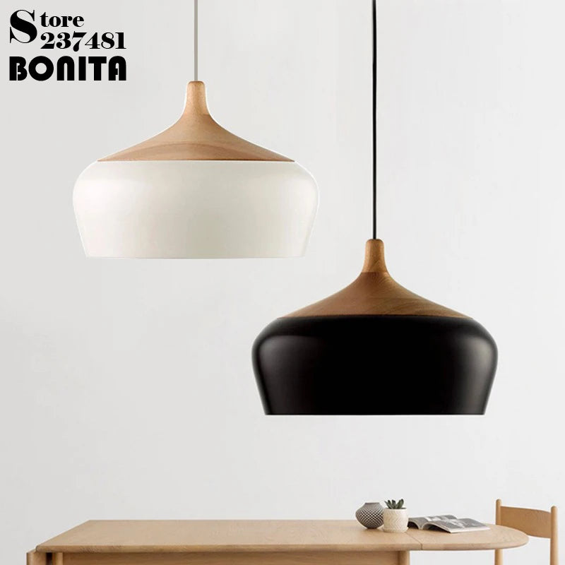 suspension en bois style nordique pour éclairage moderne - vue 3 sur 10