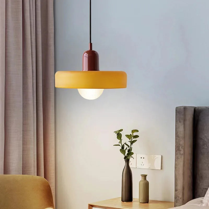 lustre moderne suspendu en verre coloré pour intérieur - vue 6 sur 20
