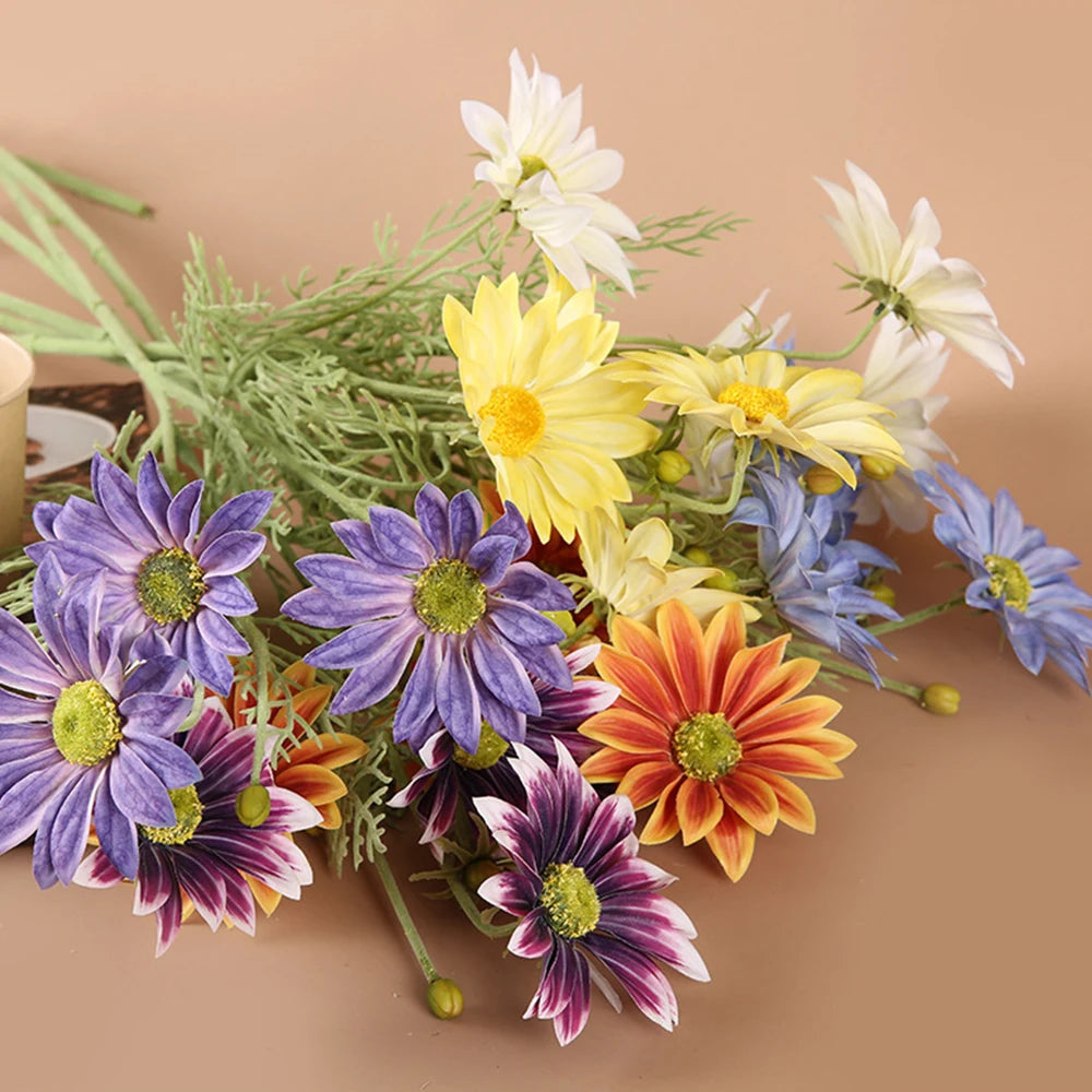 grande marguerite artificielle bouquet de fleurs en soie décoration mariage - vue 4 sur 18
