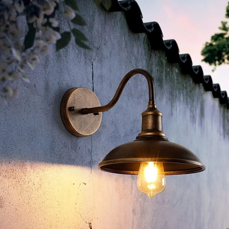 Vintage étanche applique murale lampe extérieure pour balcon porte cour couloir jardin industriel E27 appliques luminaire - vue 4 sur 13