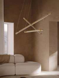Modern acrylic and copper chandelier minimalist decorative design