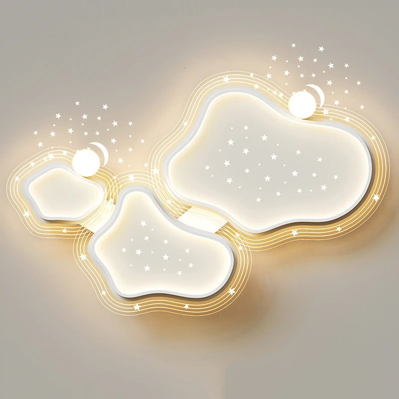Luxury Minimalist Living Room LED Ceiling Light Starry Sky Projection Metal Cloud Ceiling Lamp For Bedroom Dining Table Home - vue 6 sur 12
