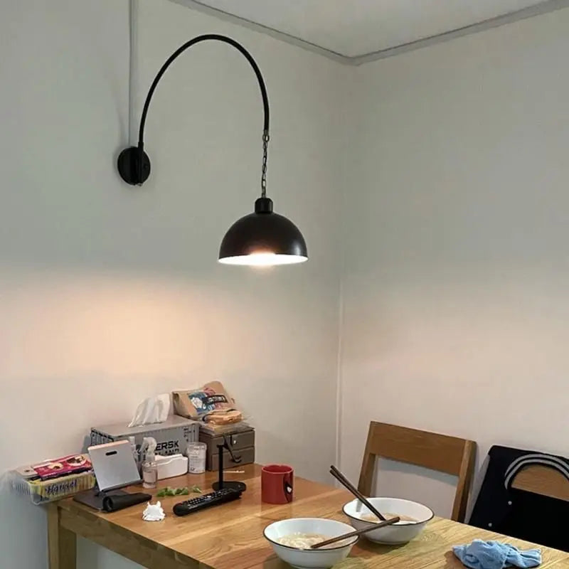 Long Pole Wall Lamps Industrial Vintage Living Room Wall Light Long Swing Arm Restaurant Dining Table Wall Mount Lights Black - vue 5 sur 14