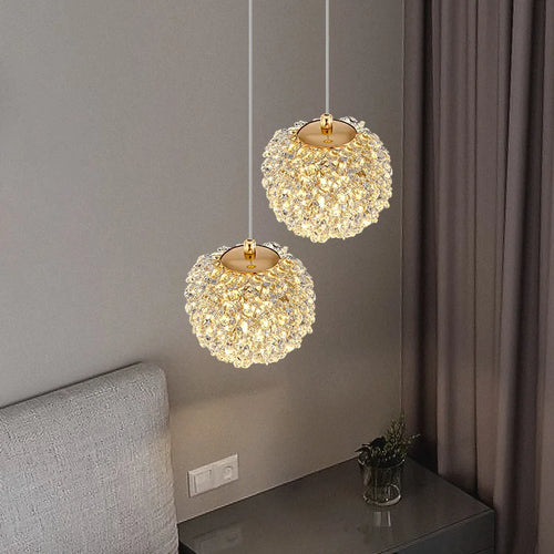 lampe suspendue moderne en cristal avec cordon réglable