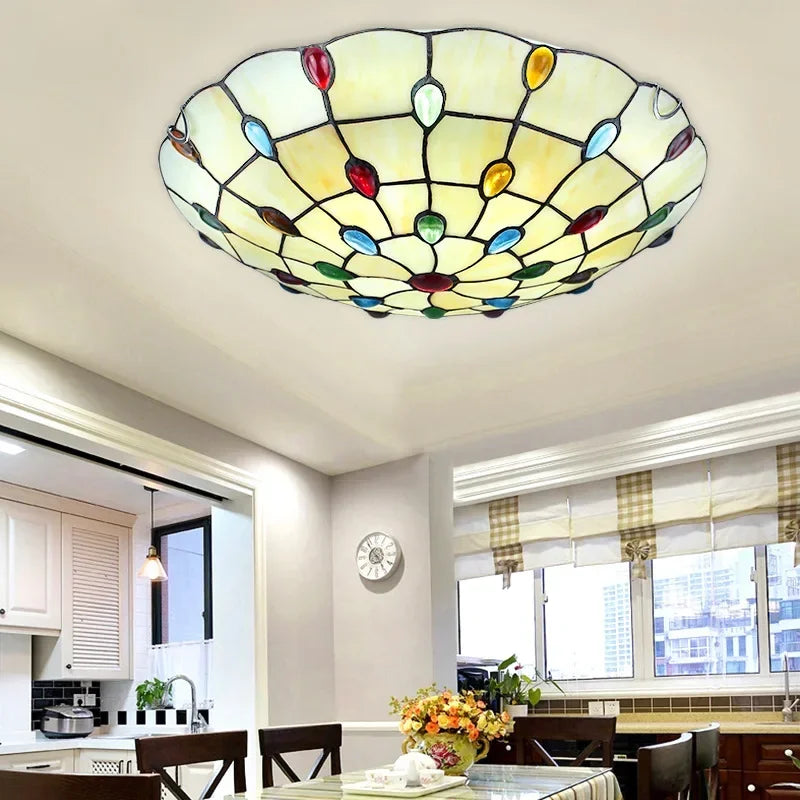 plafonnier tiffany nordique style bohème pour décoration intérieure - vue 4 sur 9