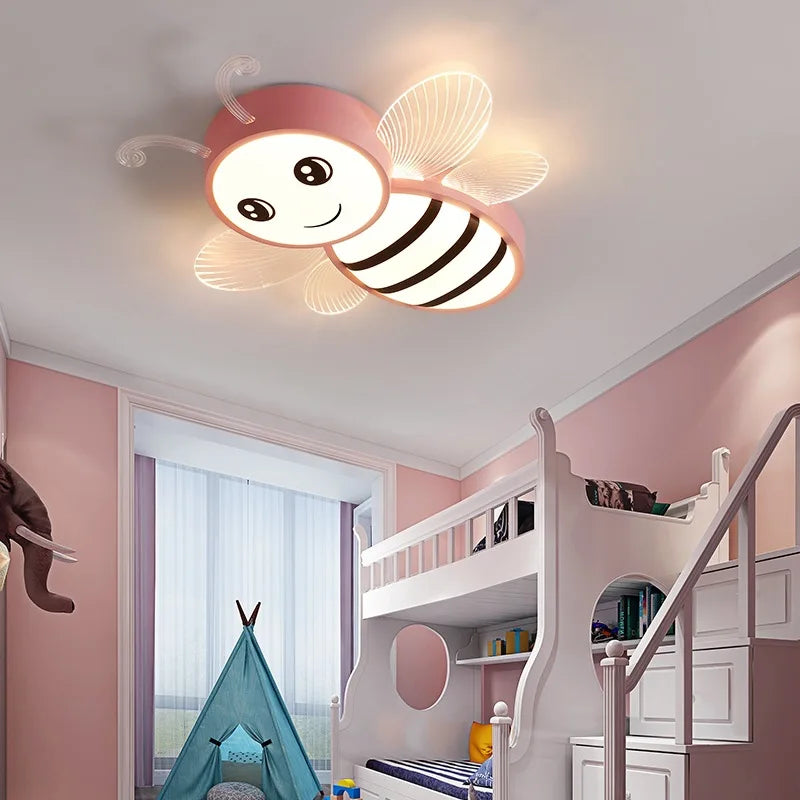 plafonnier led dessin animé petite abeille décoration maternelle moderne - vue 4 sur 9