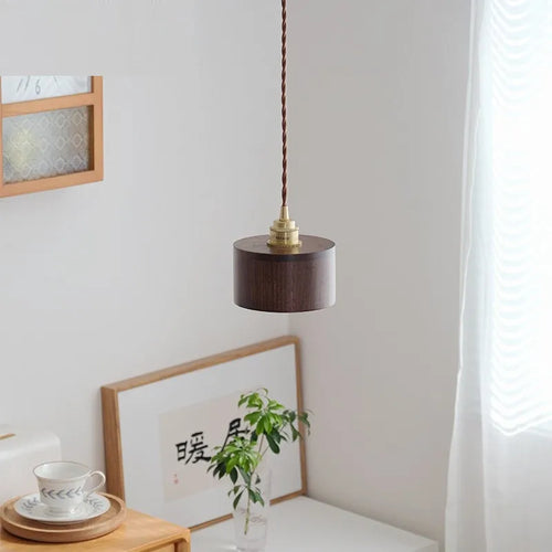 suspension LED en bois au design nordique moderne