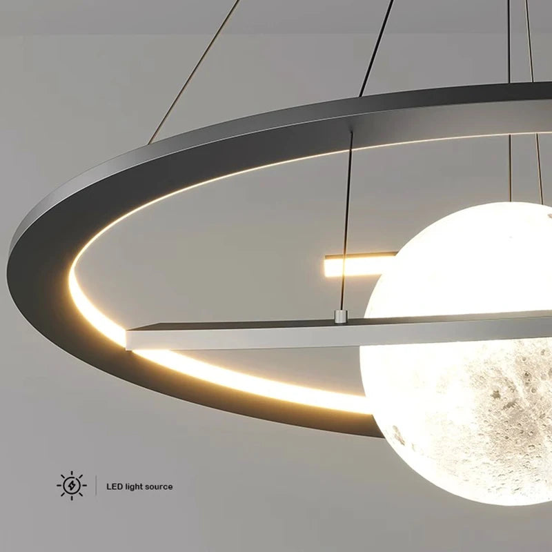 Modern minimalist LED dining room chandelier Nordic personality indoor living room lights, kitchen bar decoration chandelier - vue 4 sur 6