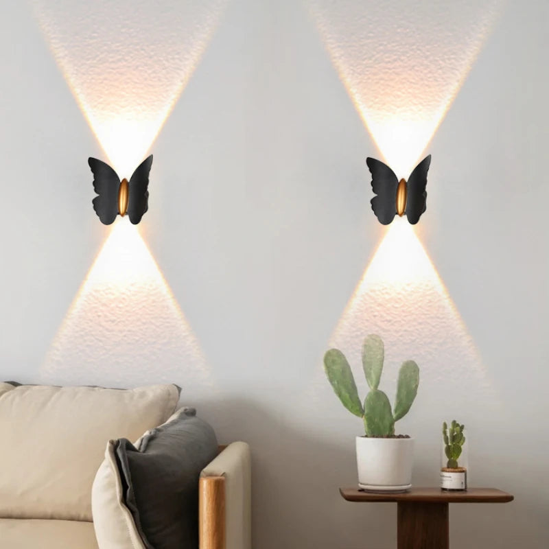Applique murale extérieure étanche décoration led papillon