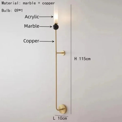 suspension en marbre et cuivre pour éclairage intérieur moderne - vue 12 sur 16