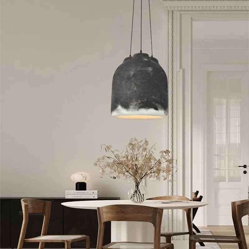 Designer Dining Room Wabi Sabi Chandelier Coffee Model House Personality LED Decor Light Creative Table Bar Kitchen Pendant Lamp - vue 4 sur 9