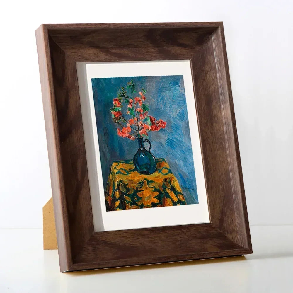 Elegant vintage wooden photo frame for wall and table decoration