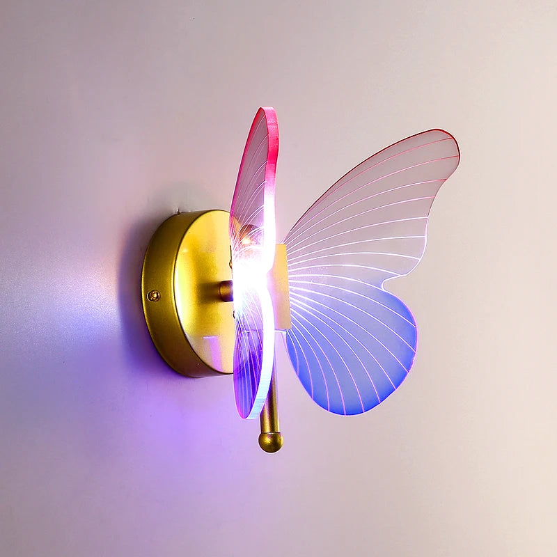 applique murale led en acrylique forme papillon décoration nordique - vue 6 sur 17