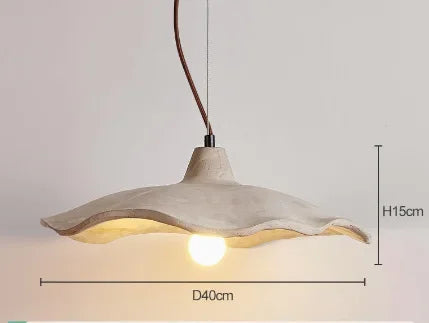 Japanese style calm breeze pendant light, bedroom bedside micro cement pendant light, homestay restaurant LED light - vue 7 sur 8