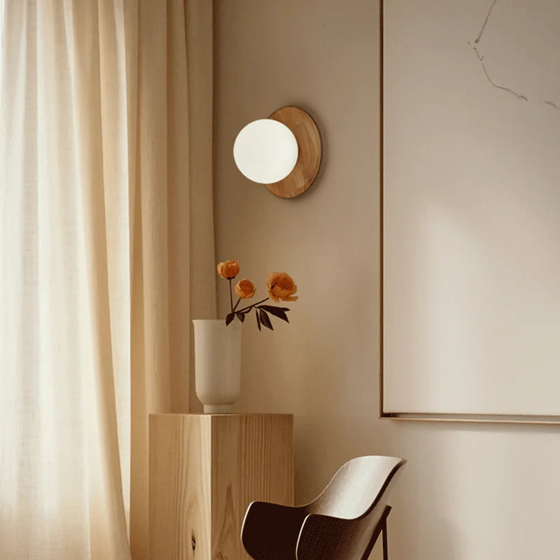 Applique murale Intérieur nordique rétro crème tête de lit LED - vue 3 sur 7