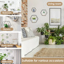 Set of 3 hexagonal floating wall shelves for home decoration