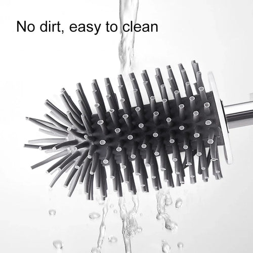 brosse de toilette en silicone avec support mural ou sur pied - vue 3 sur 10
