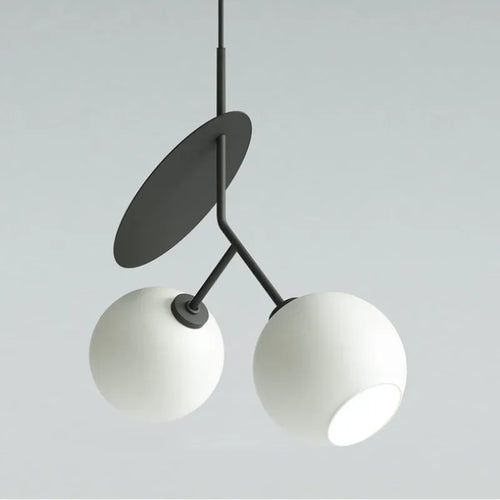 Glass Cherry Pendant Lights Italy Suspension Chandelier Hanging Lamp Red/White - vue 4 sur 12