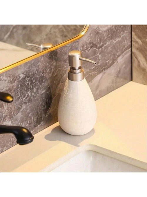 Creative Retro Style Ceramic Push-Type Soap Dispenser With Pump, Hand Soap Bottle, Suitable For Bathrooms Kitchens And Toilets - vue 9 sur 11